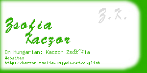 zsofia kaczor business card